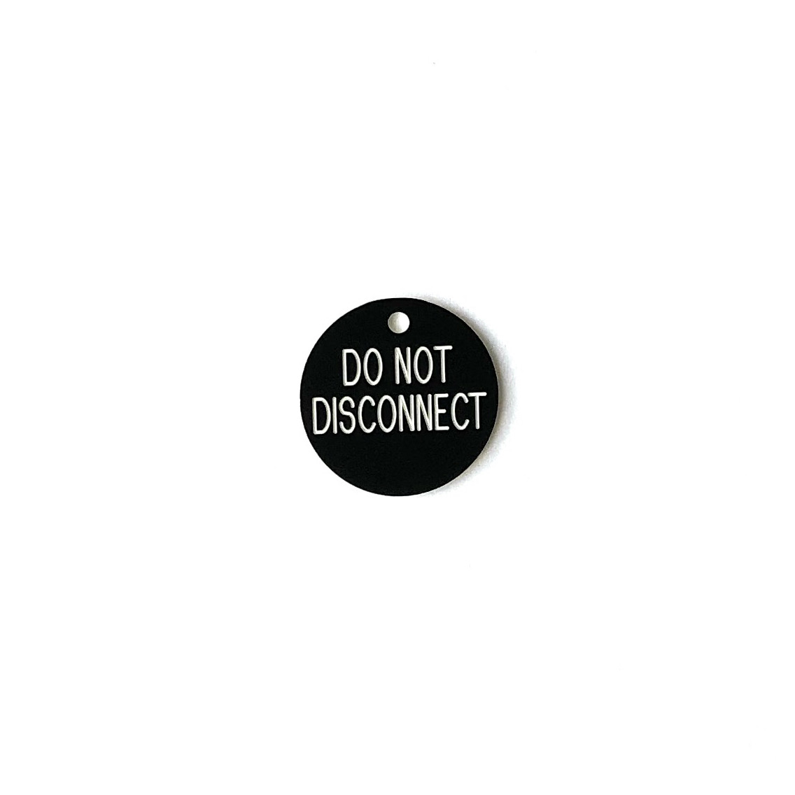engraved phenolic do not disconnect tag for electrical equipment
