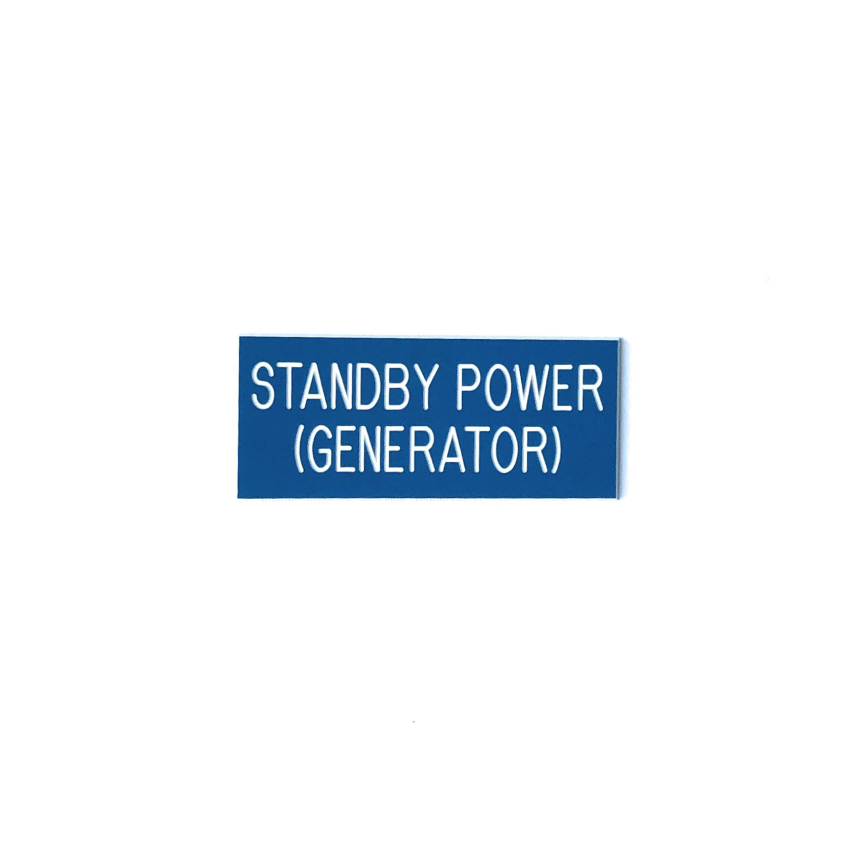 engraved phenolic standby power generator identification label