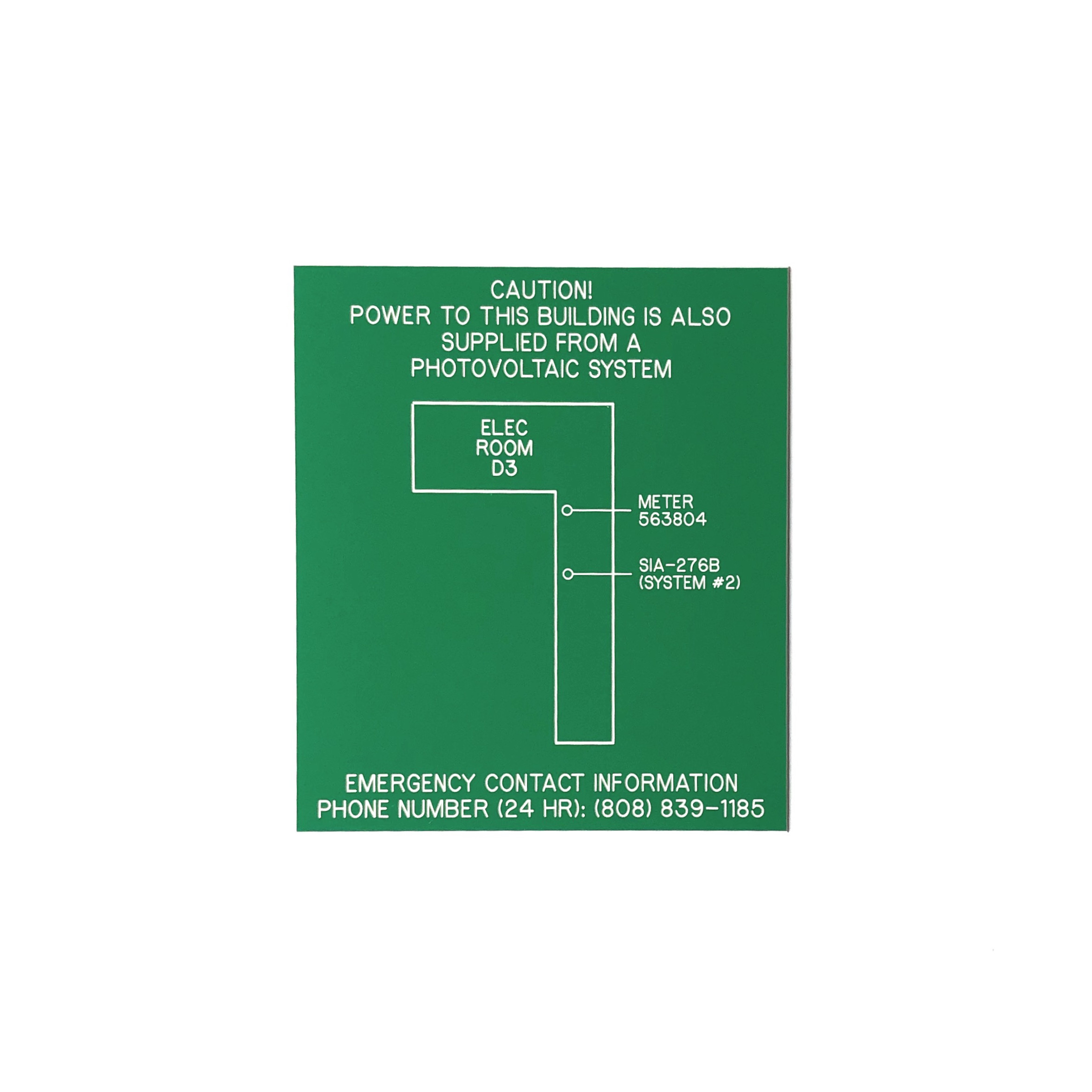 engraved phenolic label for specialty code required electrical application