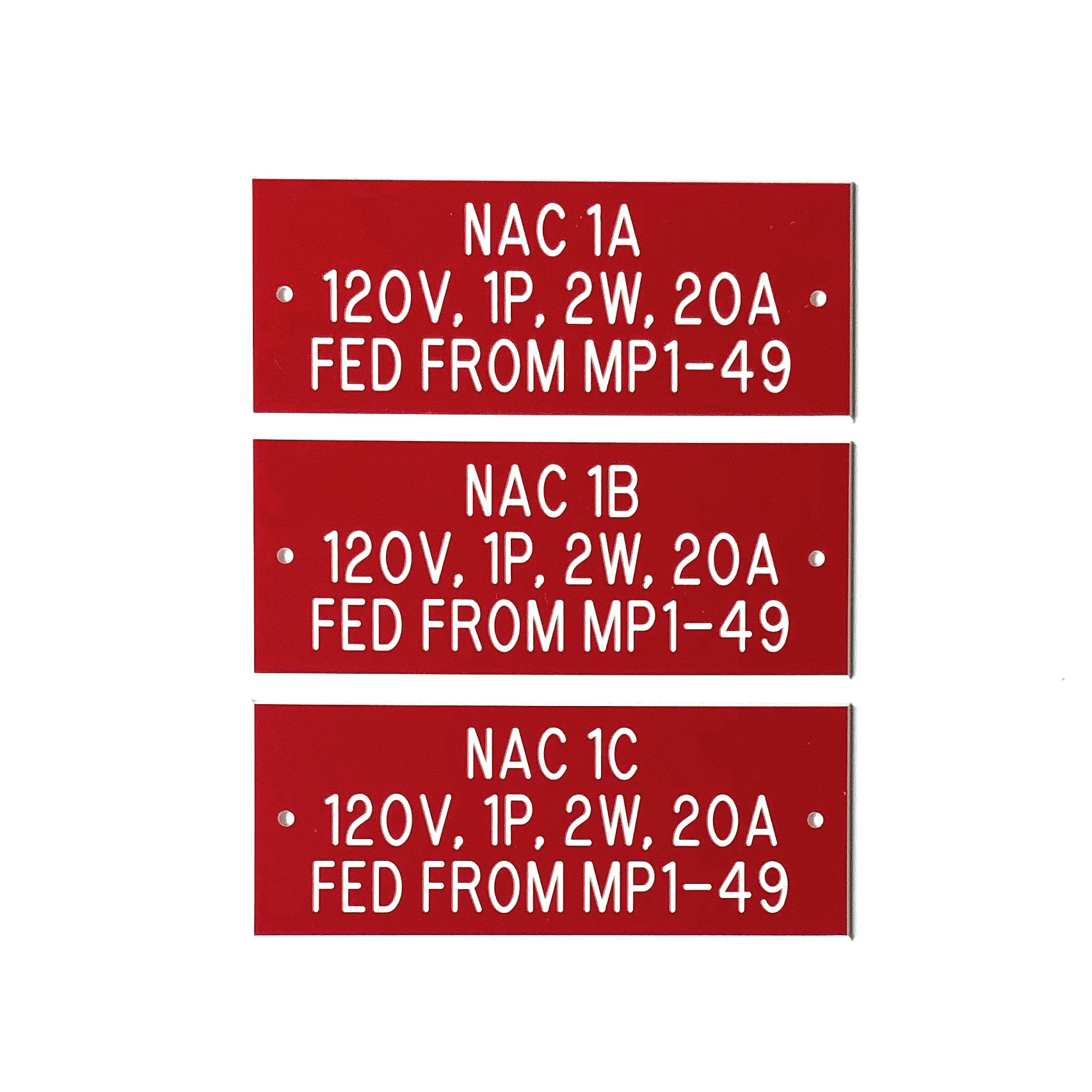 engraved phenolic electrical panel circuit identification label