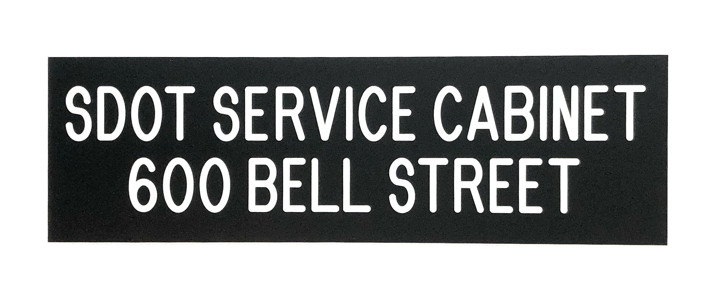 engraved phenolic service cabinet identification label for municipal electrical equipment