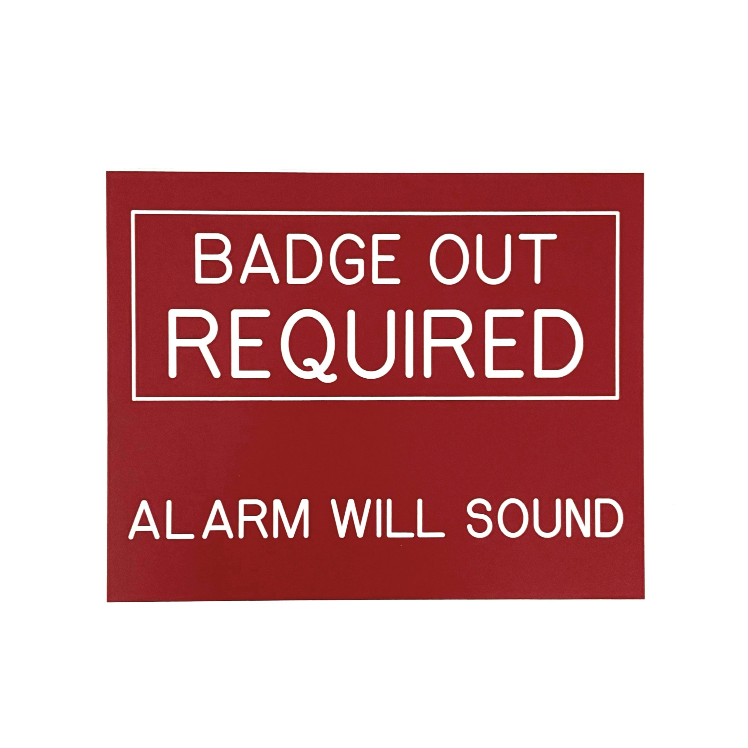 engraved phenolic access control warning label for secured area