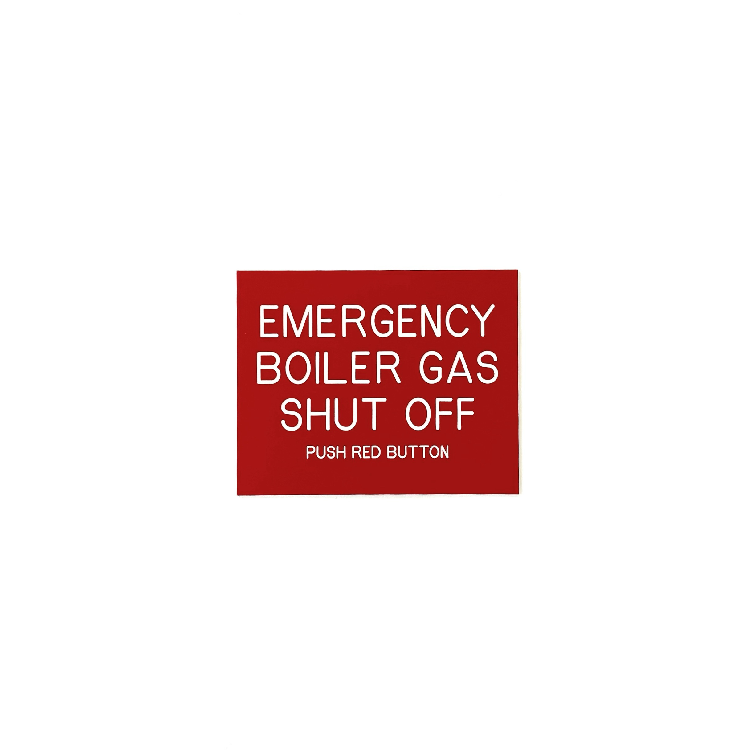 engraved phenolic emergency boiler gas shut off label