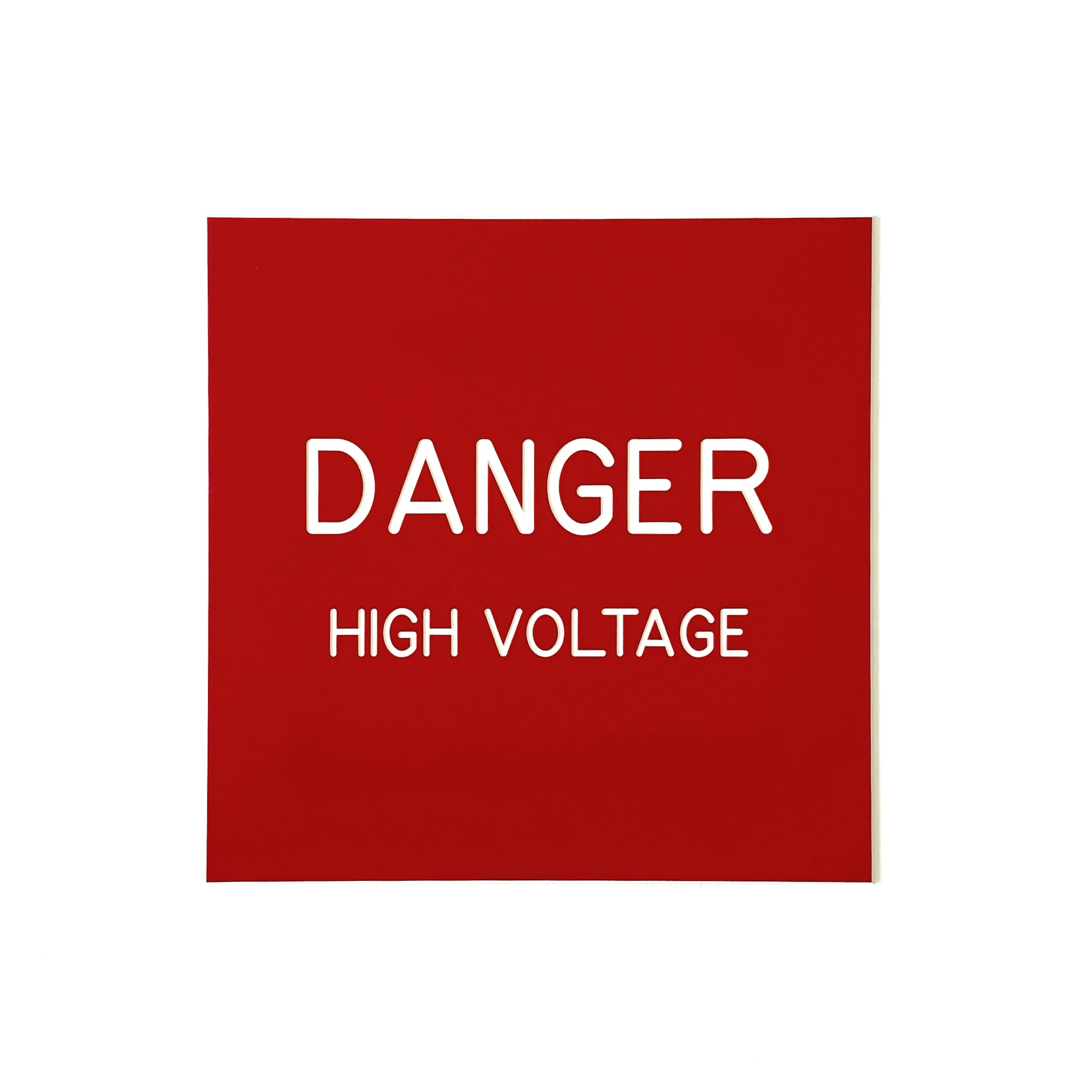 engraved phenolic high voltage danger warning label for electrical equipment