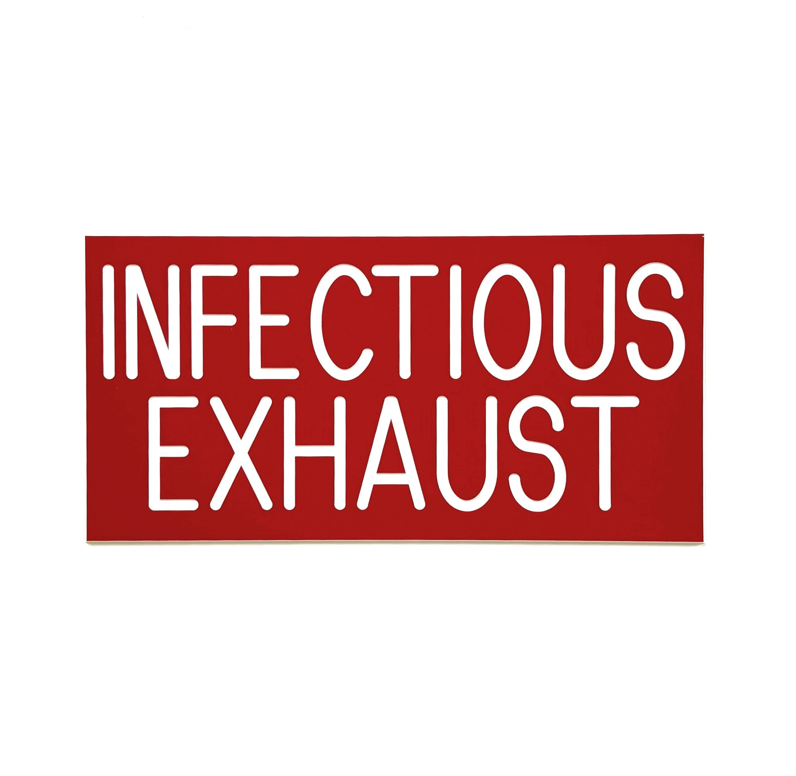 engraved phenolic infectious exhaust warning label for mechanical system