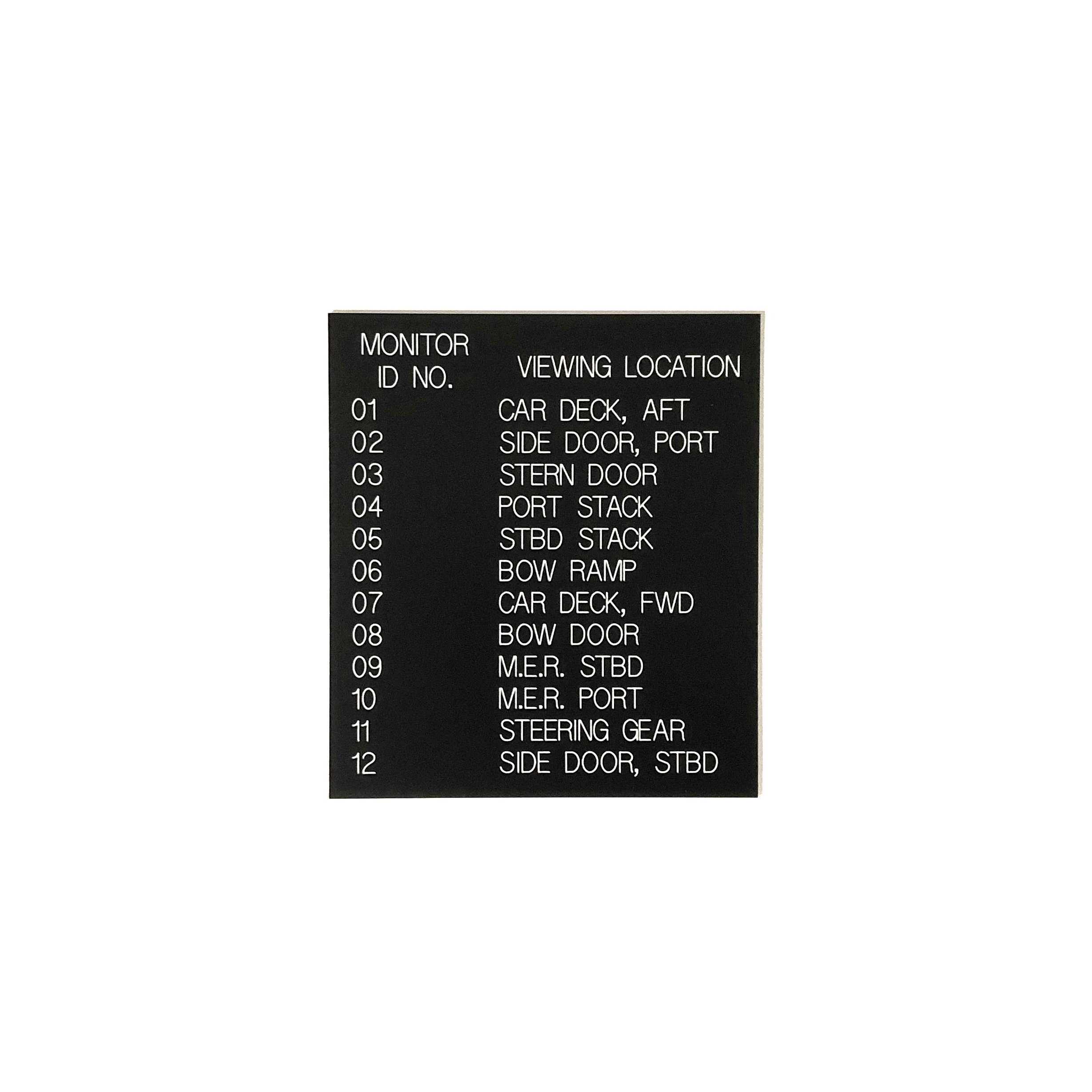 engraved phenolic vessel identification data plate
