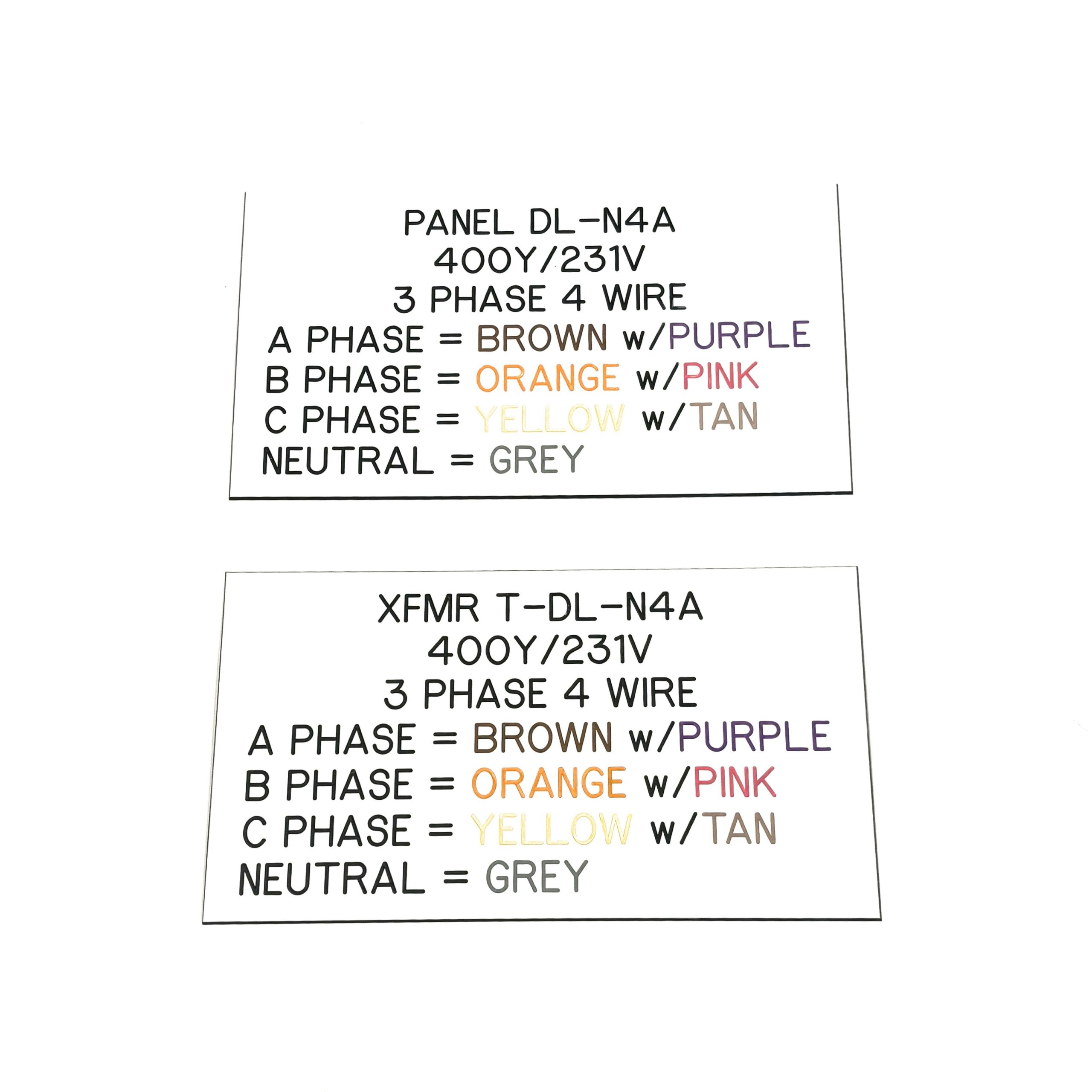 engraved phenolic electrical circuit identification label