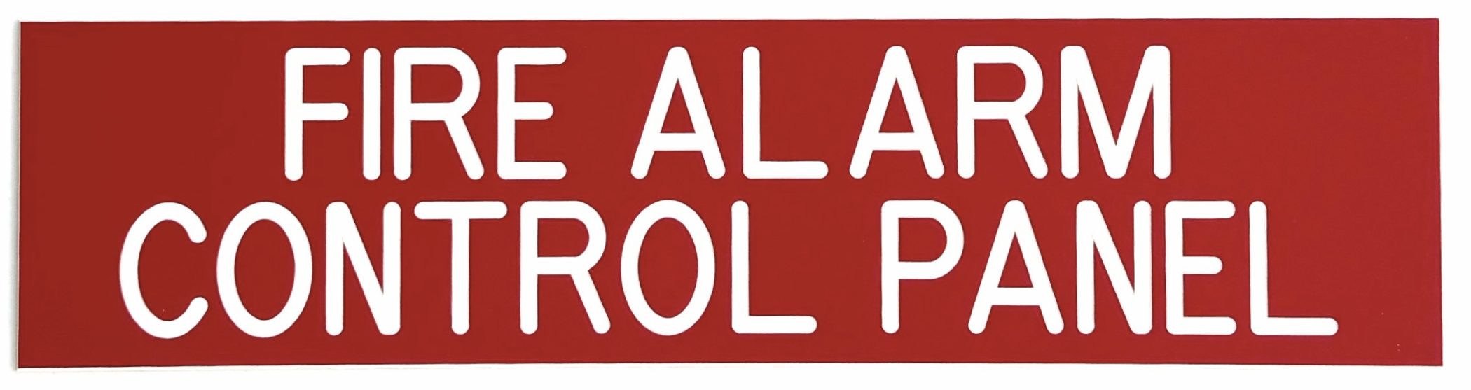 Custom engraved phenolic fire alarm control panel sign in red